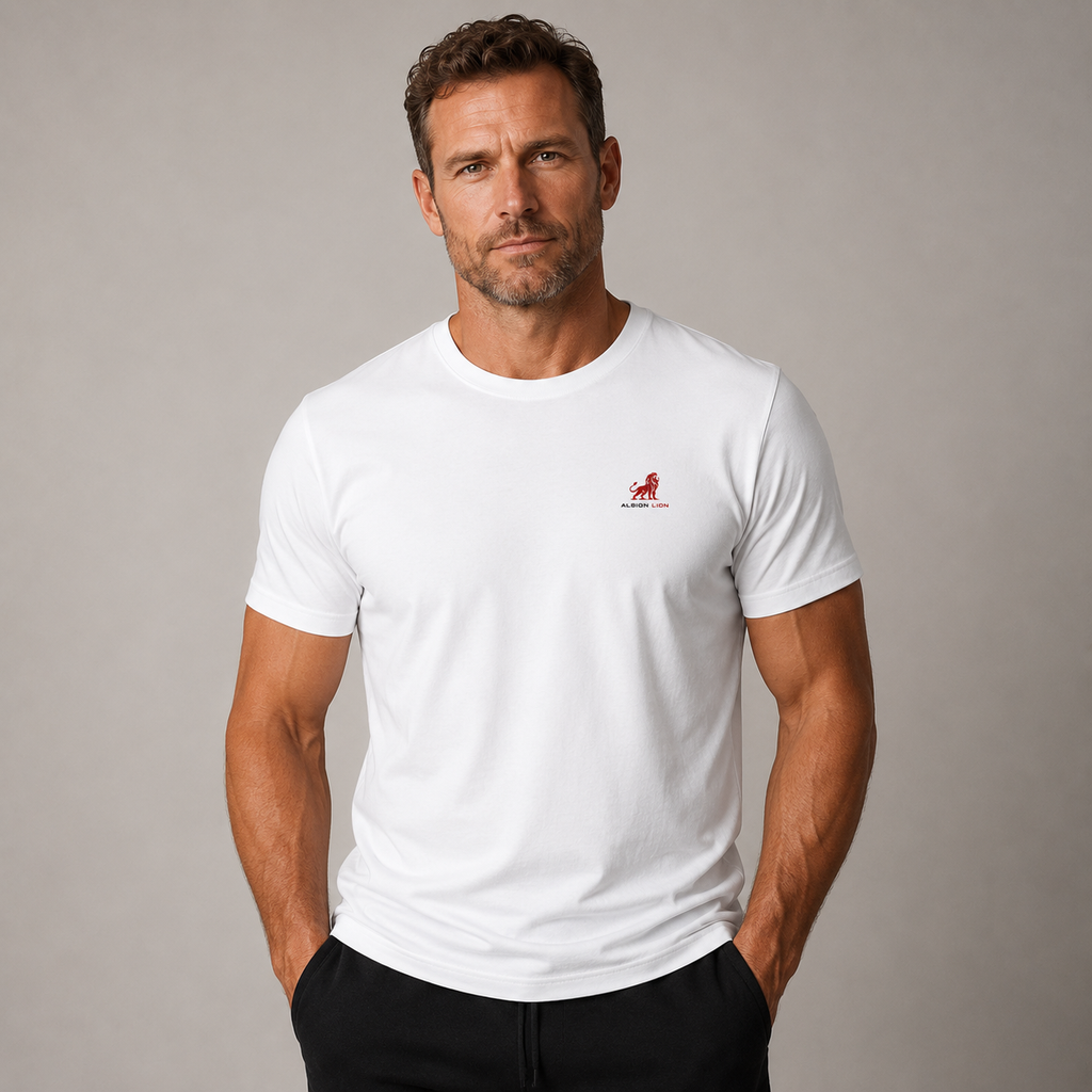 Organic Cotton T-Shirt - Albion Lion Eyes/White