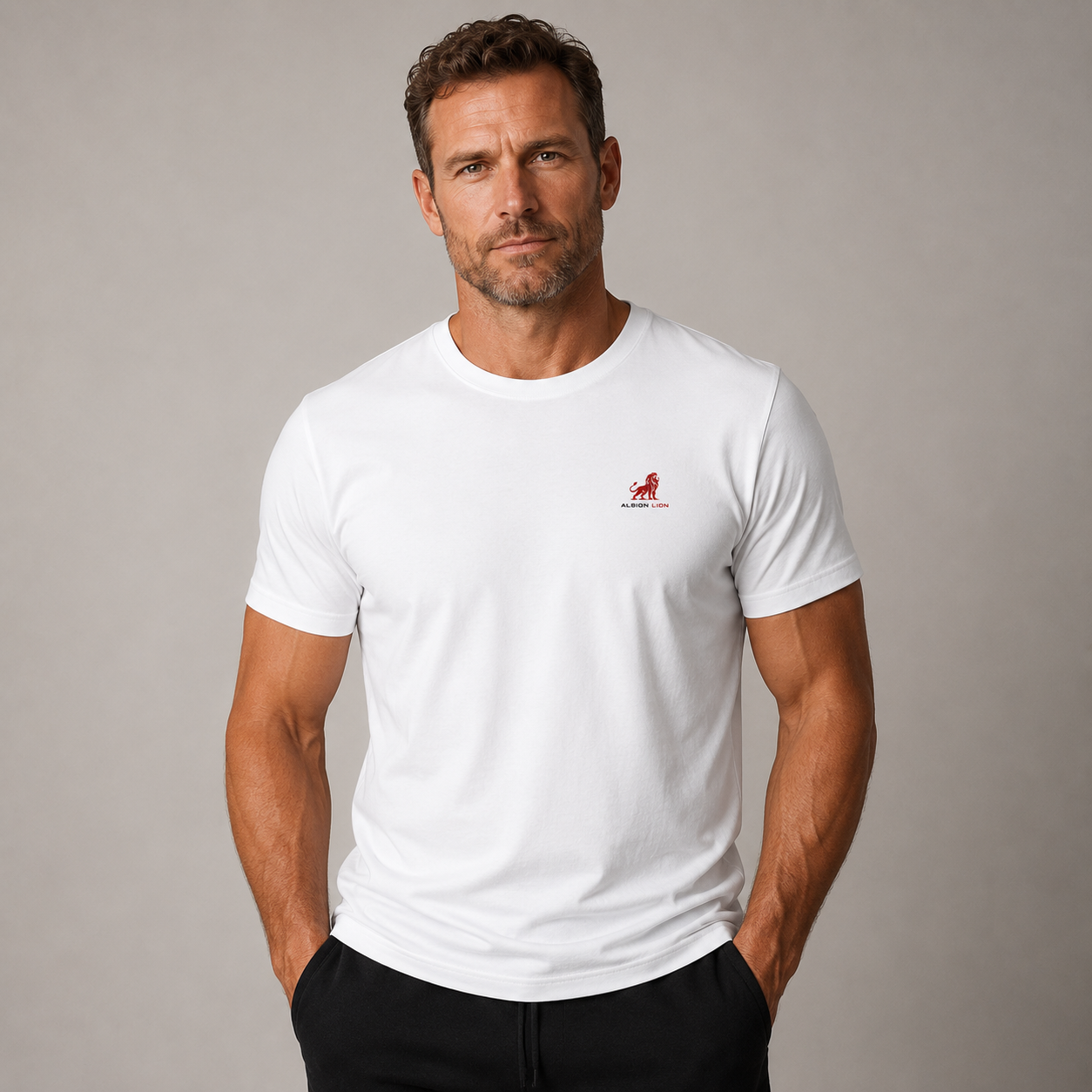 Organic Cotton T-Shirt - Albion Lion Eyes/White