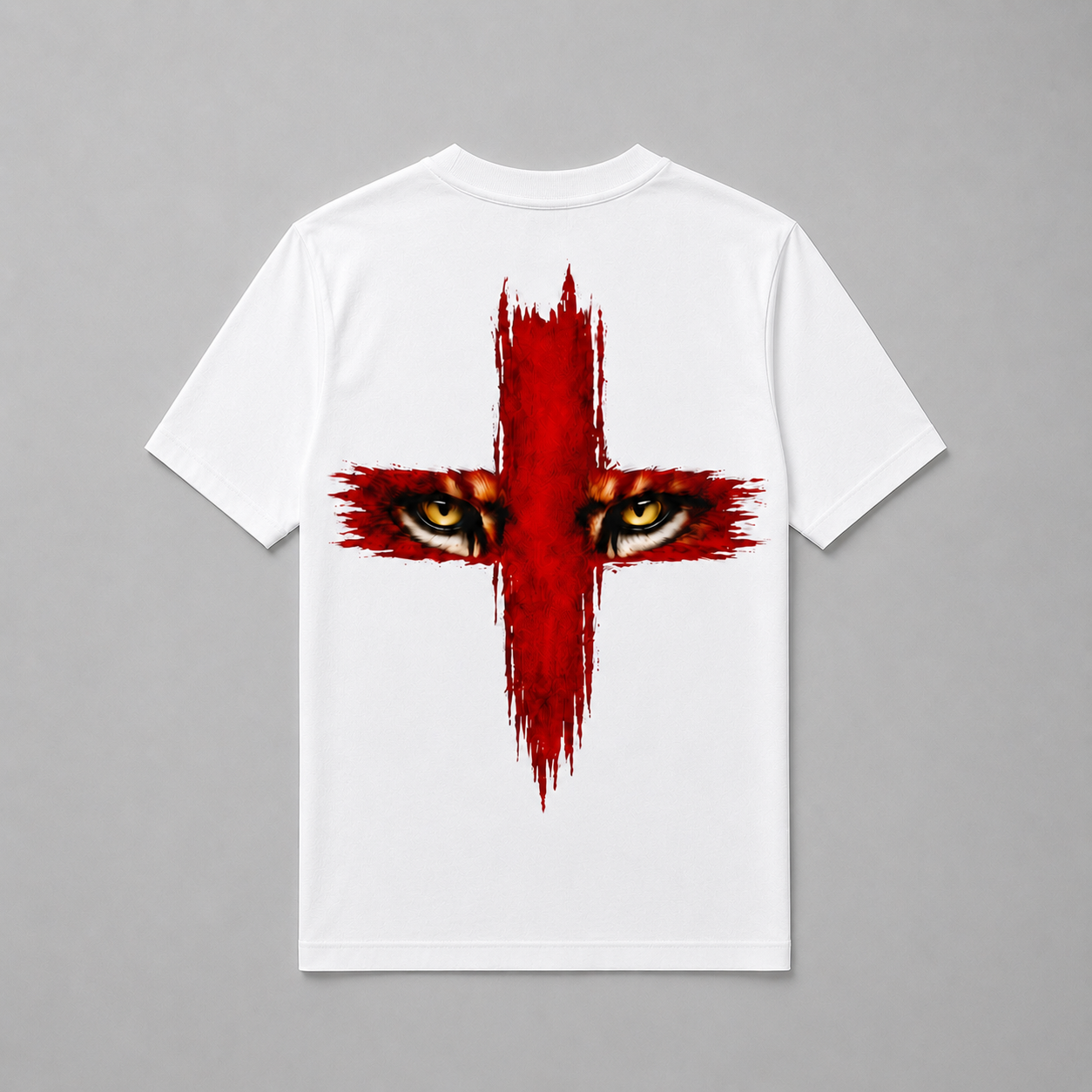 Organic Cotton T-Shirt - Albion Lion Eyes/White