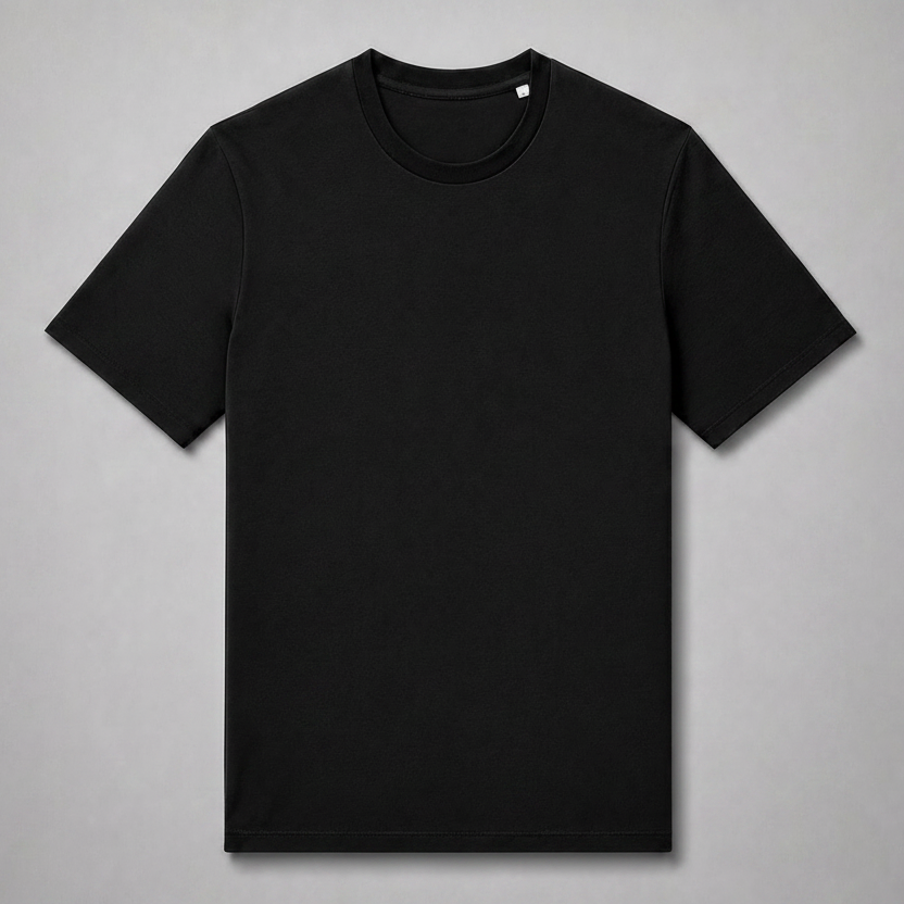 Black T-Shirt Plain Front