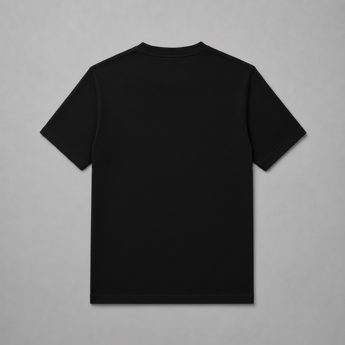 Plain black tee – back, no graphics
